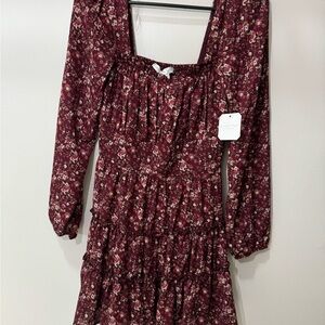 Altar’d State Floral Burgundy Dress